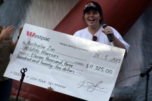 tegan with cheque