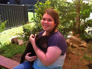 Tegan with Tassie Devil